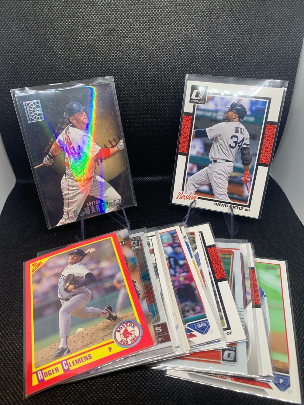Boston Red Sox Card Lot David Ortiz Roger Clemens Martinez Perfect Condition!